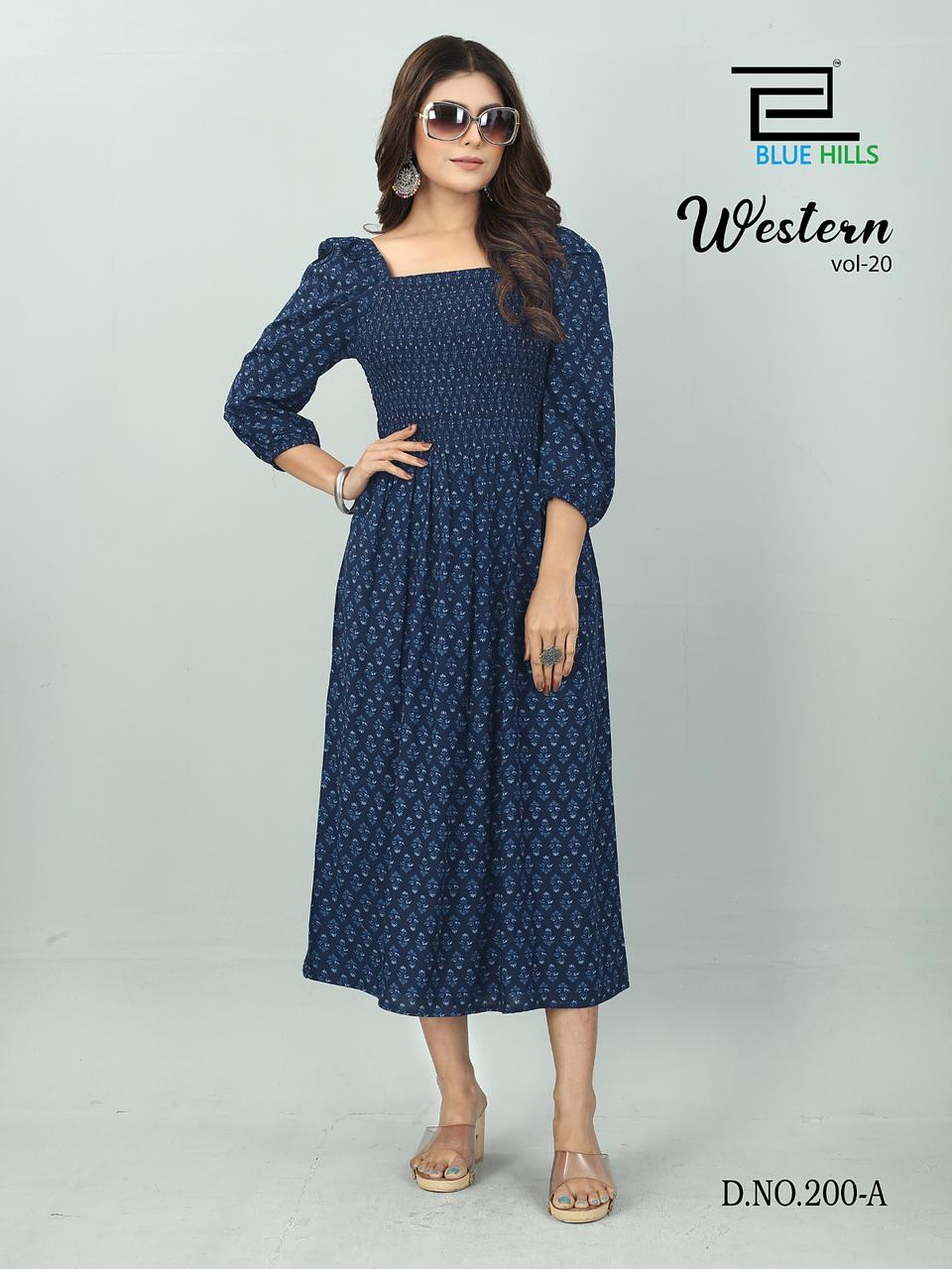 Western Vol 20 By Blue Hills Designer Kurti Catalog